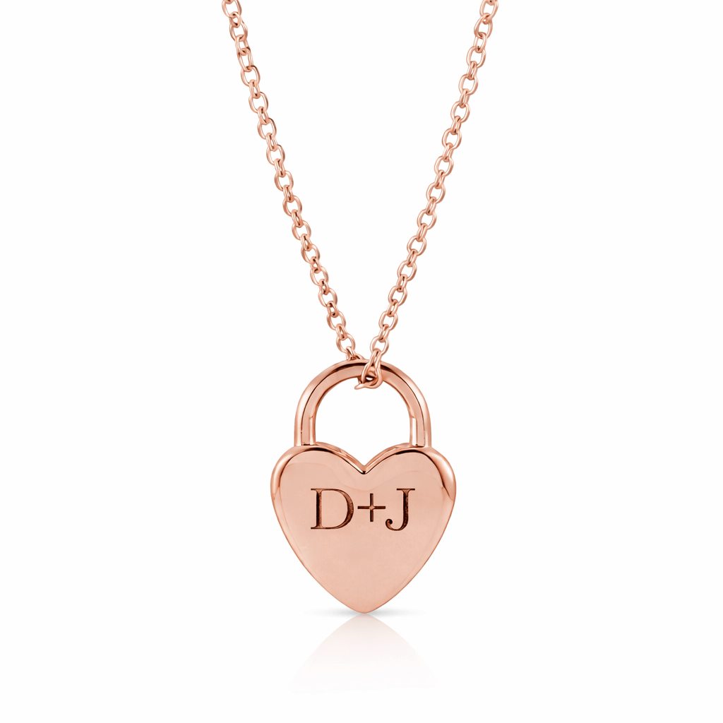 rose gold heart necklace engravable