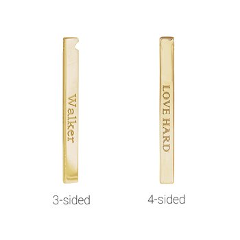 14K Engravable Three Sided Bar 16 - 18" Necklace - Balacia