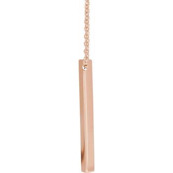 14K Engravable Three Sided Bar 16 - 18" Necklace - Balacia