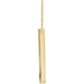 14K Engravable Three Sided Bar 16 - 18" Necklace - Balacia