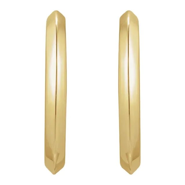 14k Gold Knife Edge Hoop Earrings - Balacia