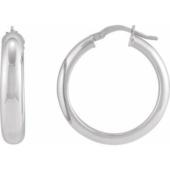 14K Half - Round Tube 30 mm Hoop Earrings - Balacia