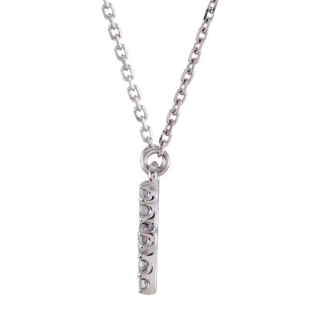 14K Initial F 1/8 CTW Diamond 16" Necklace - Balacia
