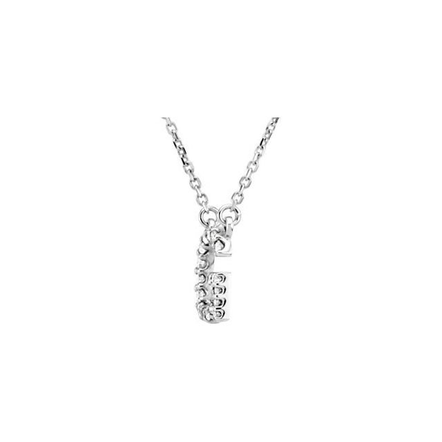 14K Initial G 1/8 CTW Diamond 16" Necklace - Balacia