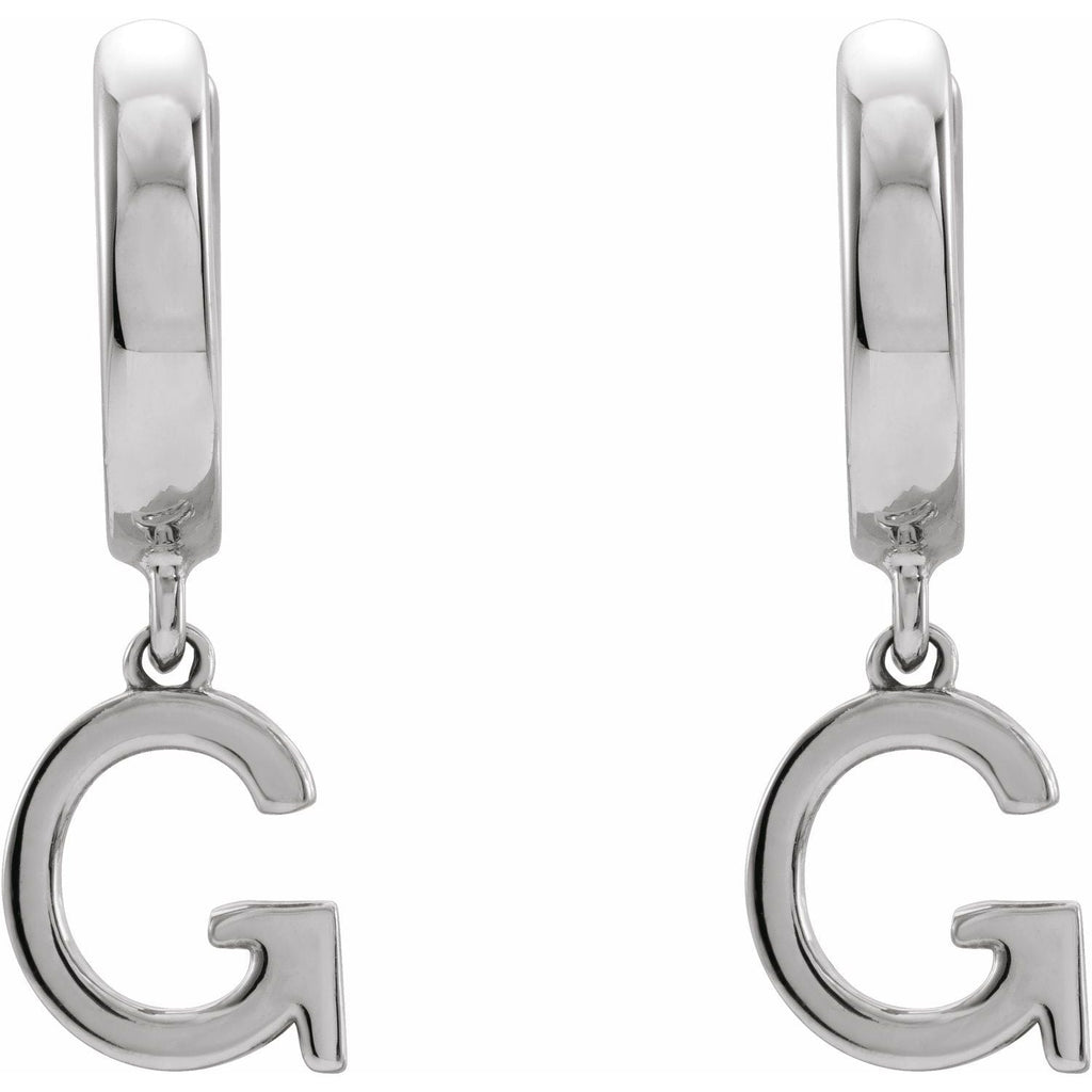 14K Initial G Hinged Huggie Earring - Balacia