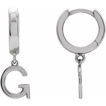 14K Initial G Hinged Huggie Earring - Balacia