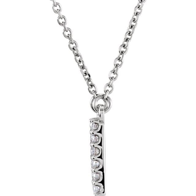 14K Initial H 1/8 CTW Diamond 16" Necklace - Balacia