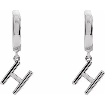 14K Initial H Hinged Huggie Earring - Balacia