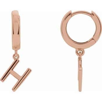 14K Initial H Hinged Huggie Earring - Balacia