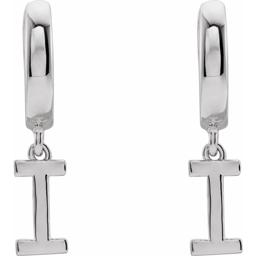 14K Initial I Hinged Huggie Earring - Balacia