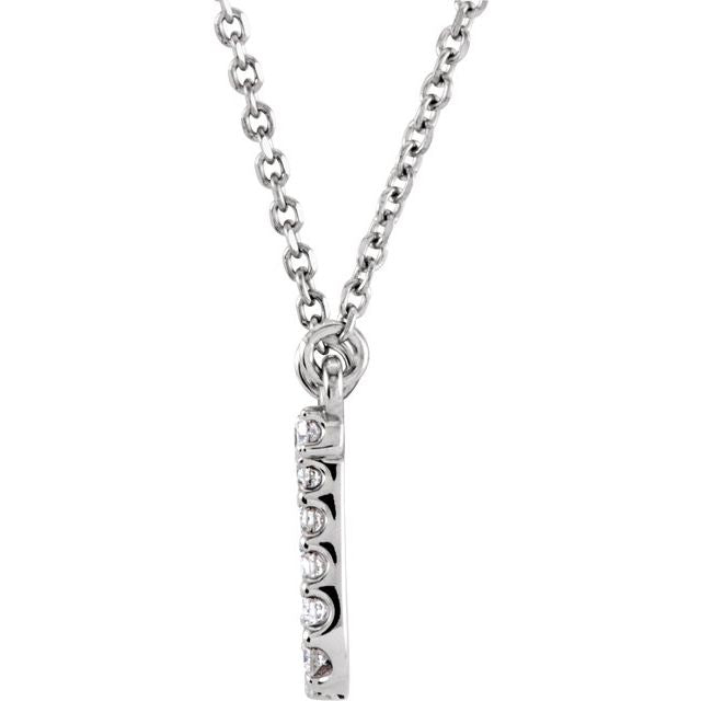 14K Initial J 1/8 CTW Diamond 16" Necklace - Balacia