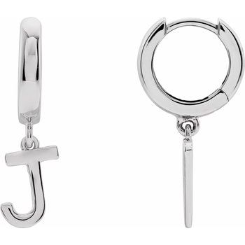 14K Initial J Hinged Huggie Earring - Balacia