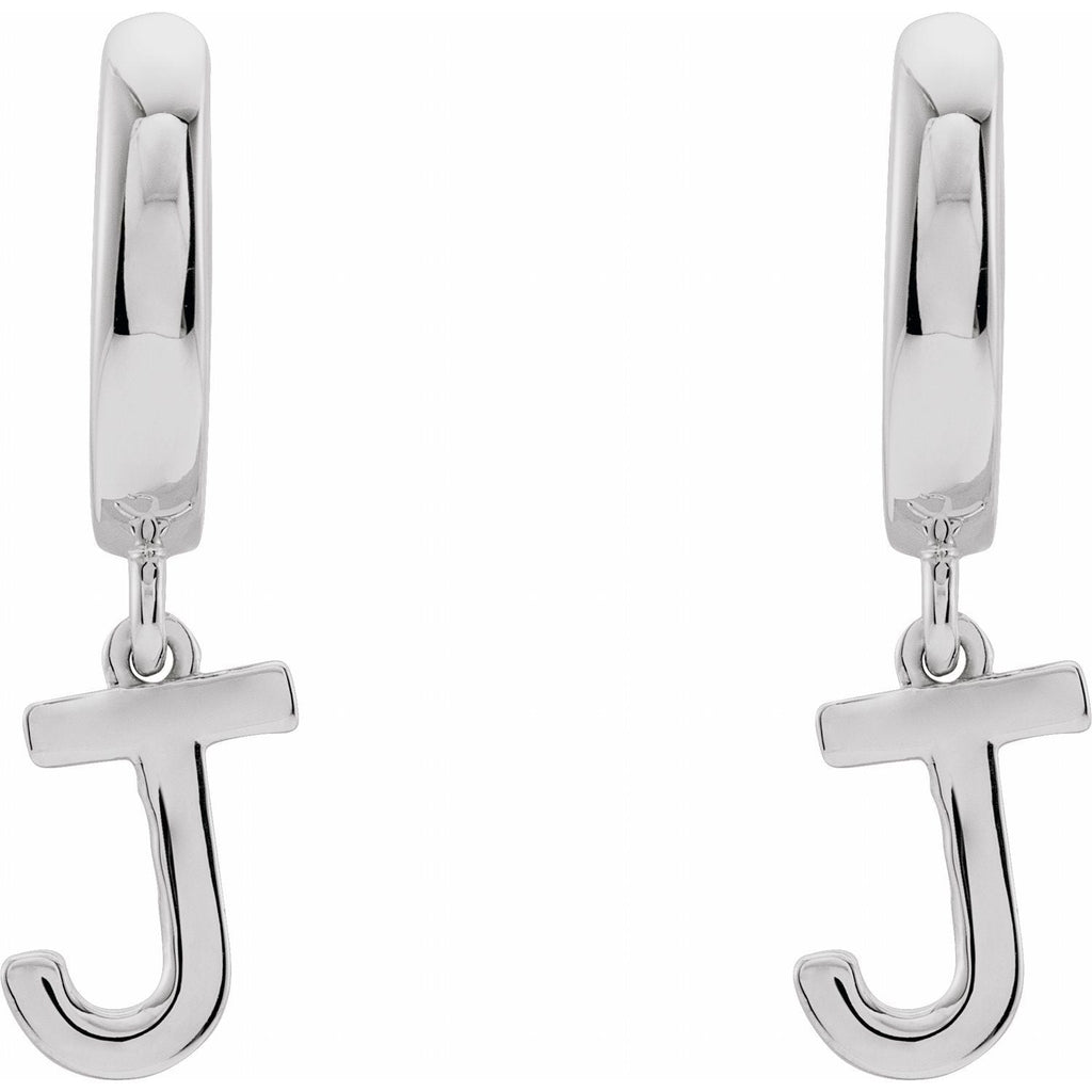 14K Initial J Hinged Huggie Earring - Balacia