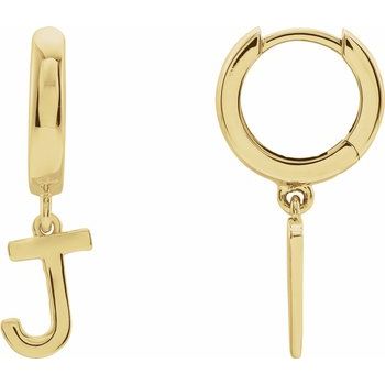 14K Initial J Hinged Huggie Earring - Balacia