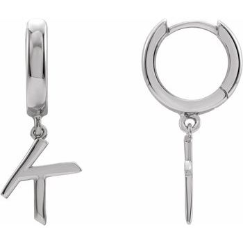 14K Initial K Hinged Huggie Earring - Balacia