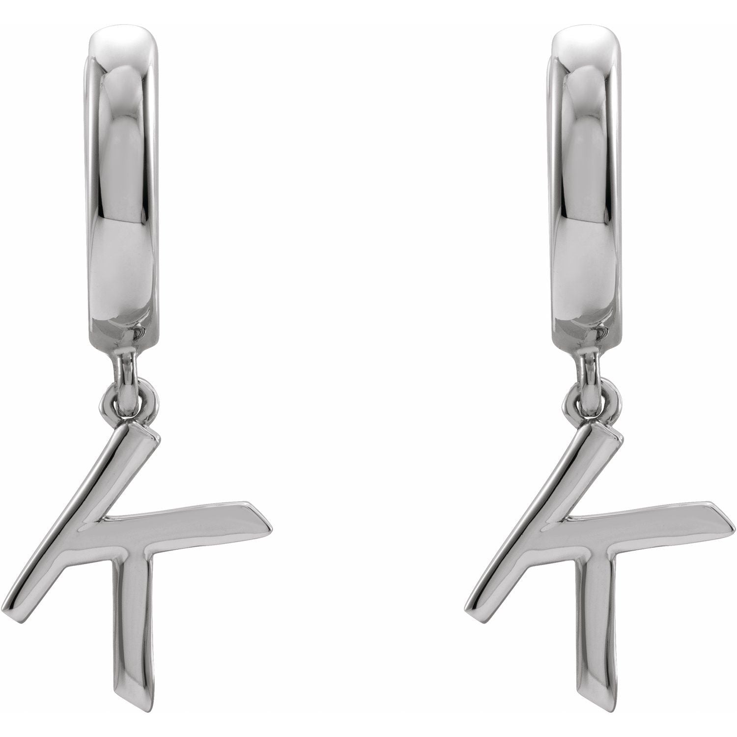 14K Initial K Hinged Huggie Earring - Balacia