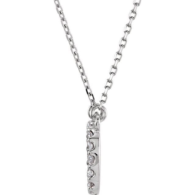 14K Initial O 1/8 CTW Diamond 16" Necklace - Balacia