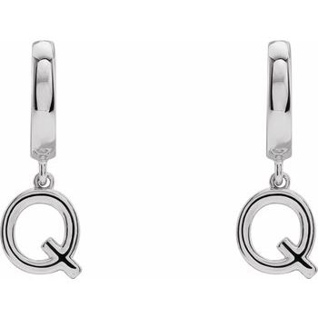 14K Initial Q Hinged Huggie Earring - Balacia