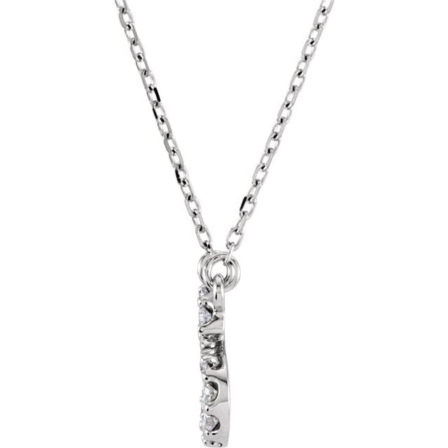 14K Initial S 1/8 CTW Diamond 16" Necklace - Balacia
