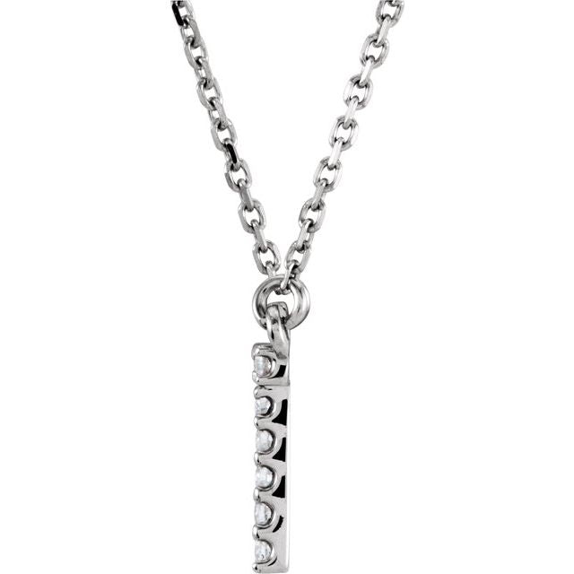 14K Initial T .08 CTW Diamond 16" Necklace - Balacia