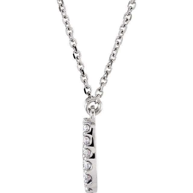 14K Initial U 1/8 CTW Diamond 16" Necklace - Balacia