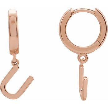 14K Initial U Hinged Huggie Earring - Balacia