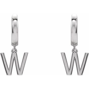 14K Initial W Hinged Huggie Earring - Balacia
