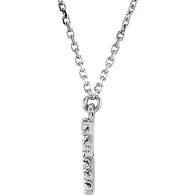 14K Initial X 1/8 CTW Diamond 16" Necklace - Balacia