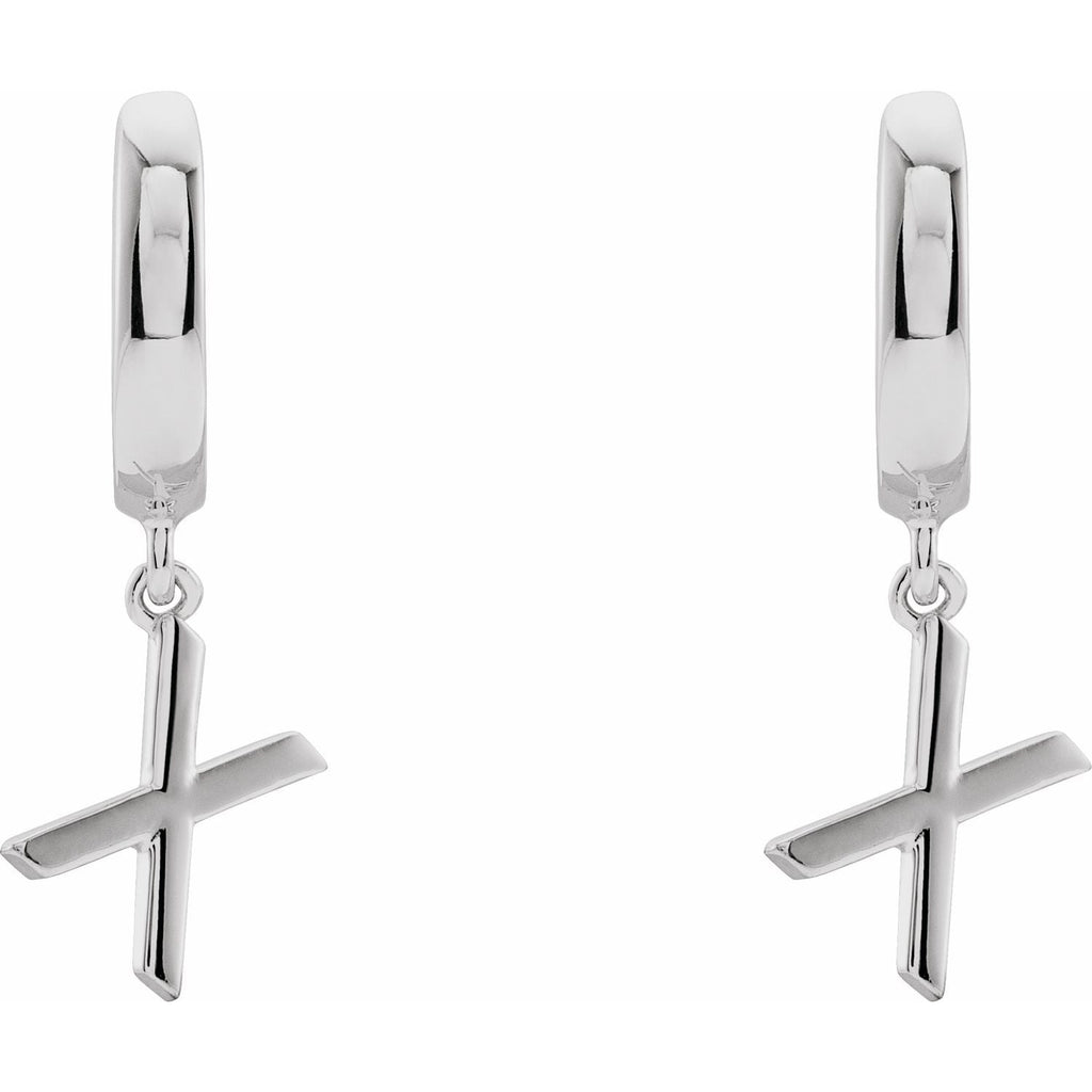 14K Initial X Hinged Huggie Earring - Balacia