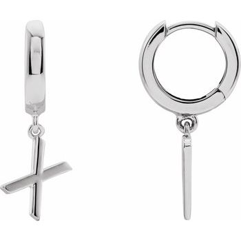 14K Initial X Hinged Huggie Earring - Balacia