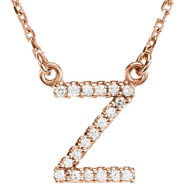 14K Initial Z .08 CTW Diamond 16" Necklace - Balacia