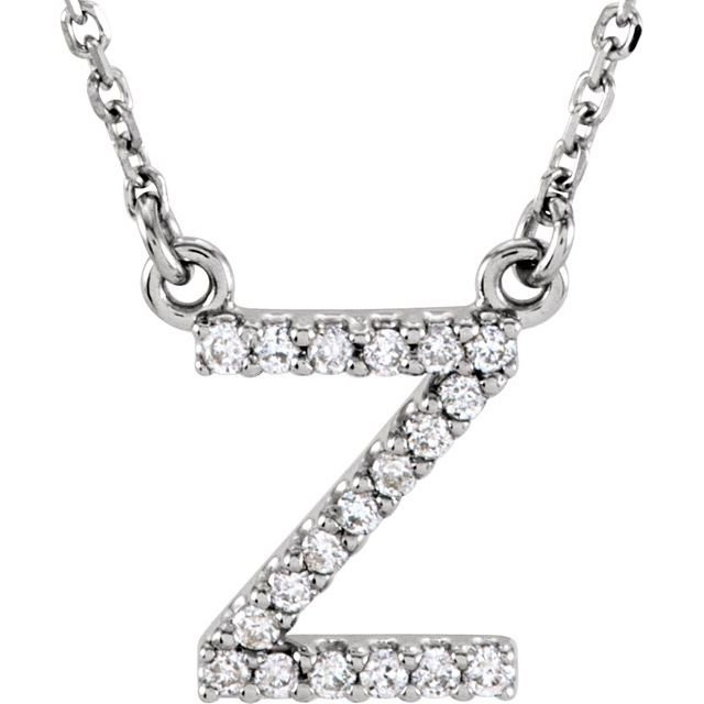 14K Initial Z .08 CTW Diamond 16" Necklace - Balacia