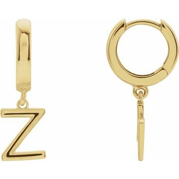 14K Initial Z Hinged Huggie Earring - Balacia