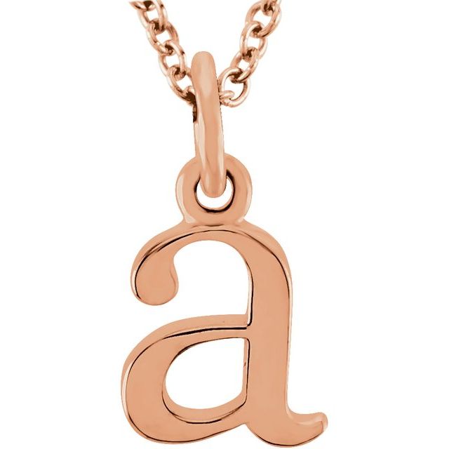 14K Lowercase Initial a 16" Necklace - Balacia