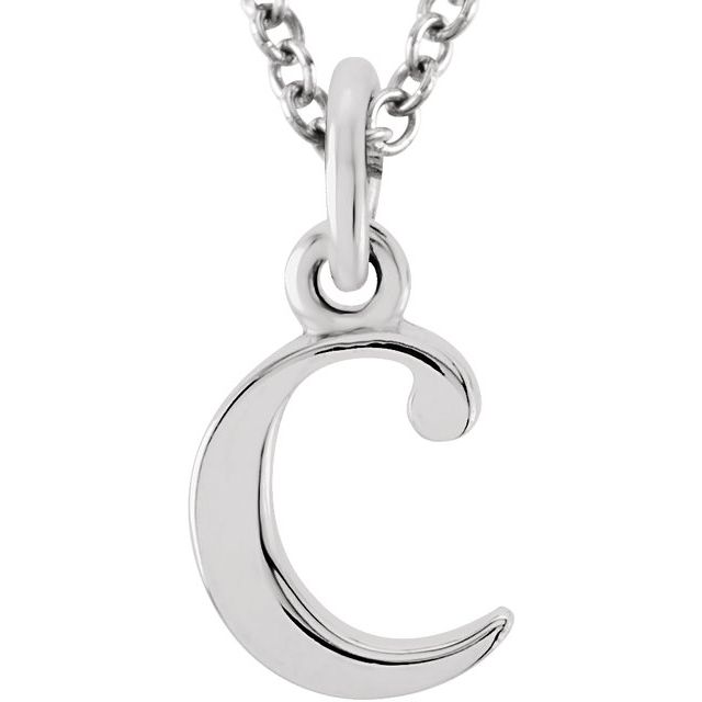 14K Lowercase Initial c 16" Necklace - Balacia