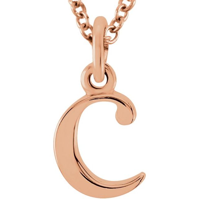 14K Lowercase Initial c 16" Necklace - Balacia