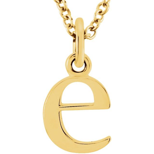14K Lowercase Initial e 16" Necklace - Balacia