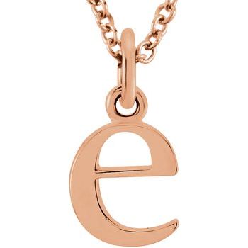 14K Lowercase Initial e 16" Necklace - Balacia