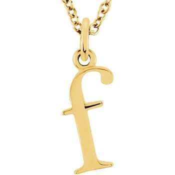 14K Lowercase Initial f 16" Necklace - Balacia