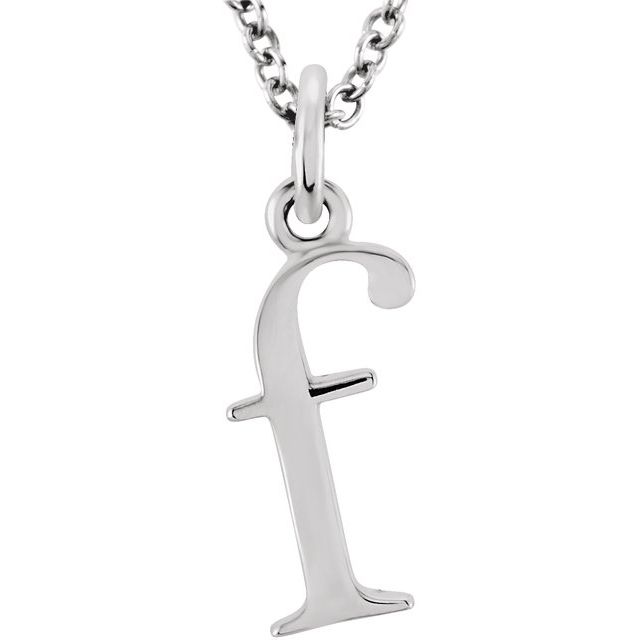 14K Lowercase Initial f 16" Necklace - Balacia