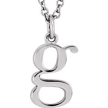 14K Lowercase Initial g 16" Necklace - Balacia