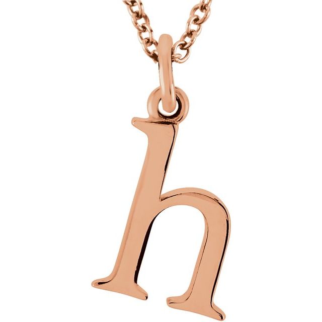 14K Lowercase Initial h 16" Necklace - Balacia