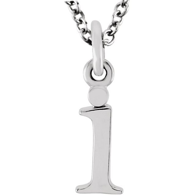 14K Lowercase Initial i 16" Necklace - Balacia