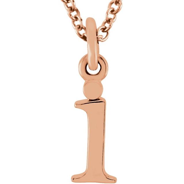 14K Lowercase Initial i 16" Necklace - Balacia