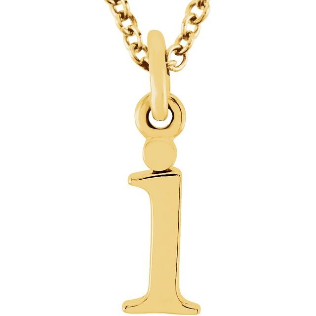 14K Lowercase Initial i 16" Necklace - Balacia