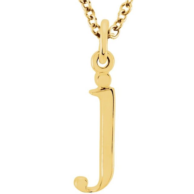 14K Lowercase Initial j 16" Necklace - Balacia