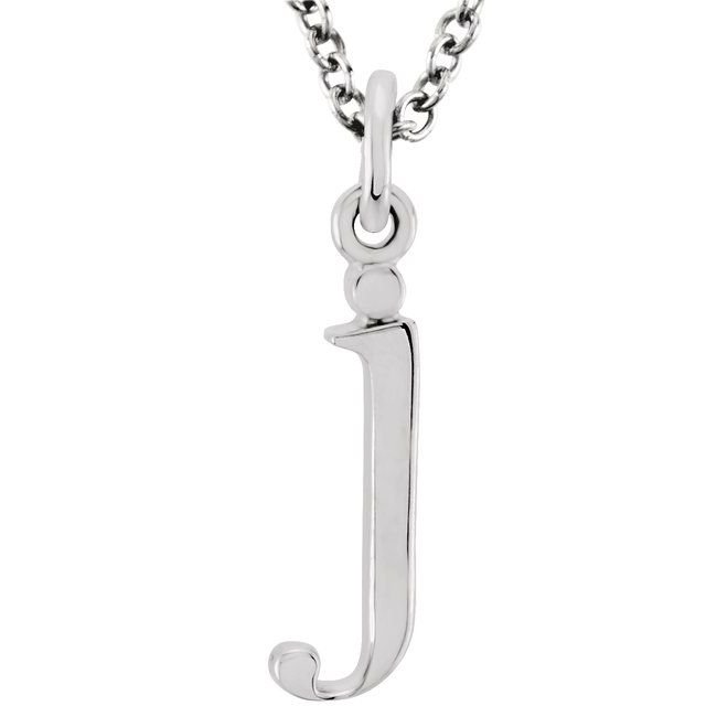 14K Lowercase Initial j 16" Necklace - Balacia