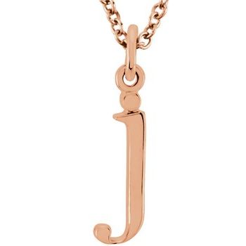 14K Lowercase Initial j 16" Necklace - Balacia