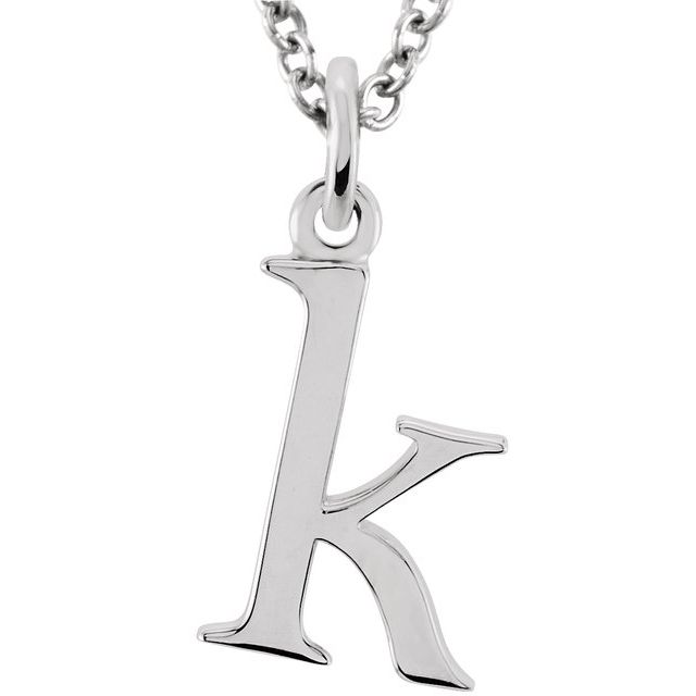 14K Lowercase Initial k 16" Necklace - Balacia