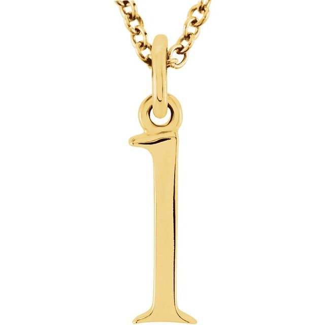 14K Lowercase Initial l 16" Necklace - Balacia